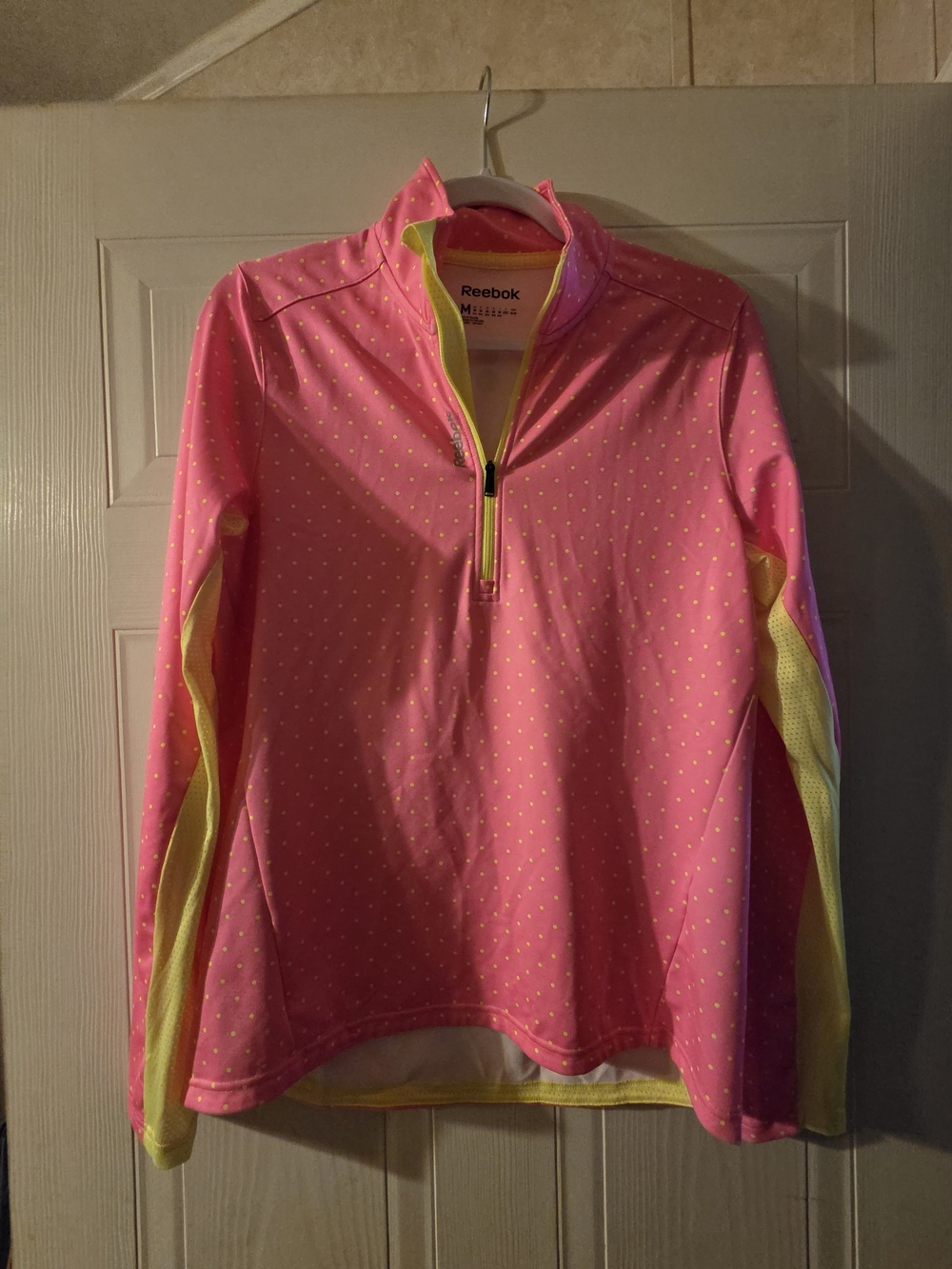 Reebok Pink & Yellow Long-Sleeve Athletic Top